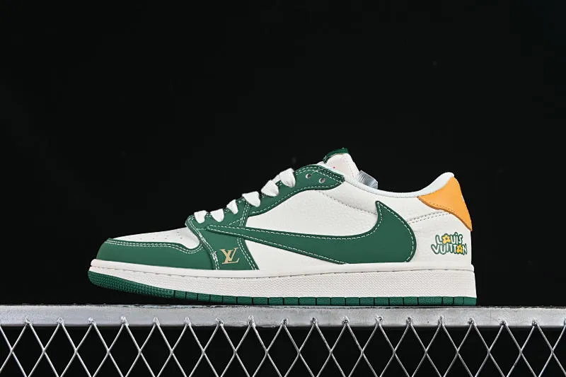 All categories Air Jordan Jordan series basketball shoes Air Jordan 1 Low high-end customized low-top sneakers Travis Scott x Fragment Design x Air Jordan 1 Low OG SP AJ1 Joe 1 LV joint green and yellow tail low-top cultural and casual sneakers ZH2598-161